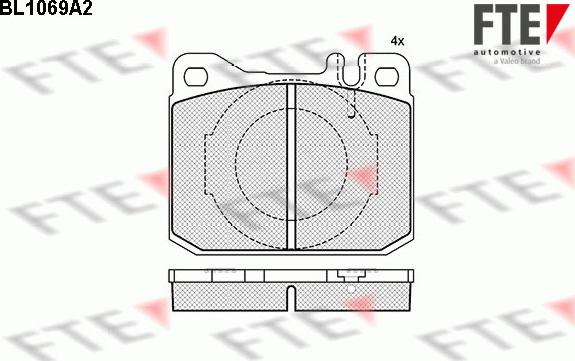 FTE BL1069A2 - Тормозные колодки, дисковые, комплект unicars.by