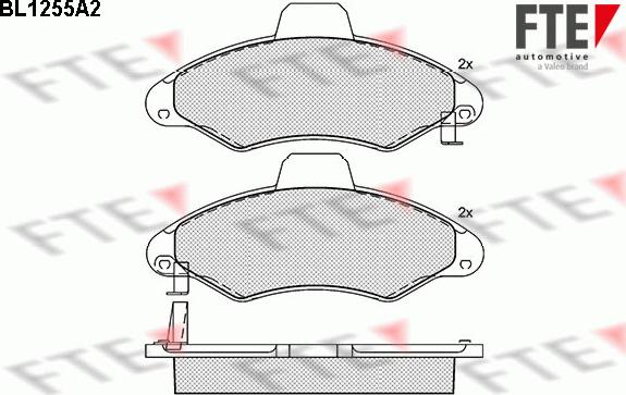 FTE BL1255A2 - Тормозные колодки, дисковые, комплект unicars.by