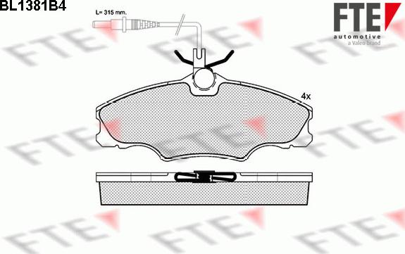 FTE 9010156 - Тормозные колодки, дисковые, комплект unicars.by