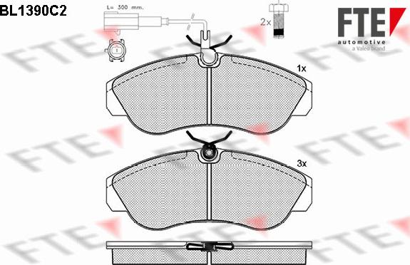 FTE BL1390C2 - Тормозные колодки, дисковые, комплект unicars.by