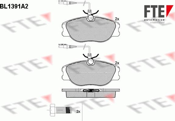 FTE 9010165 - Тормозные колодки, дисковые, комплект unicars.by