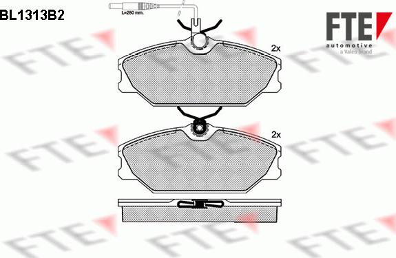 FTE BL1313B2 - Тормозные колодки, дисковые, комплект unicars.by