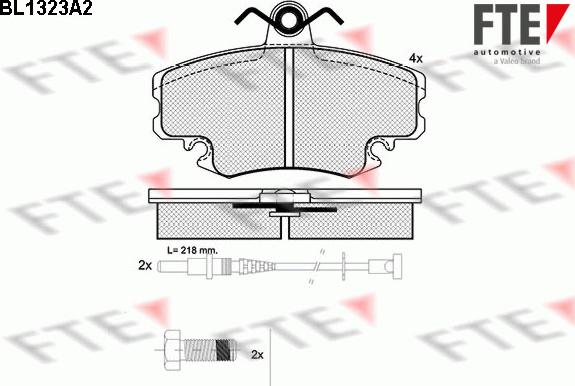 FTE BL1323A2 - Тормозные колодки, дисковые, комплект unicars.by