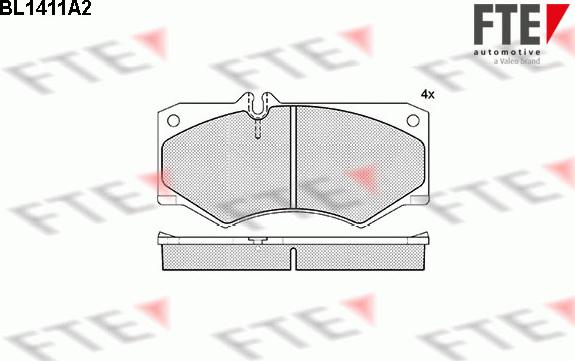 FTE BL1411A2 - Тормозные колодки, дисковые, комплект unicars.by