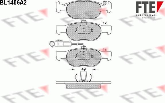 FTE 9010180 - Тормозные колодки, дисковые, комплект unicars.by