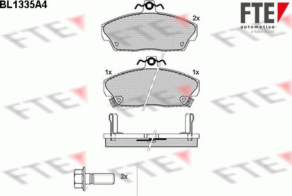 FTE BL1335A4 - Тормозные колодки, дисковые, комплект unicars.by