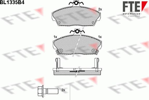 FTE BL1335B4 - Тормозные колодки, дисковые, комплект unicars.by