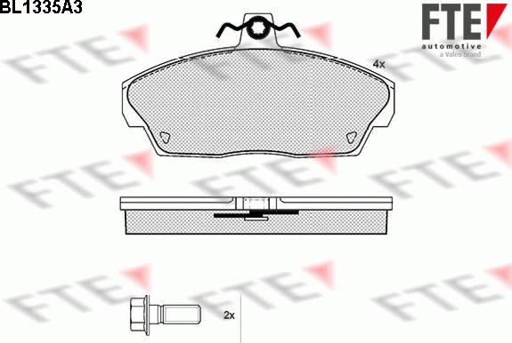 FTE BL1335A3 - Тормозные колодки, дисковые, комплект unicars.by