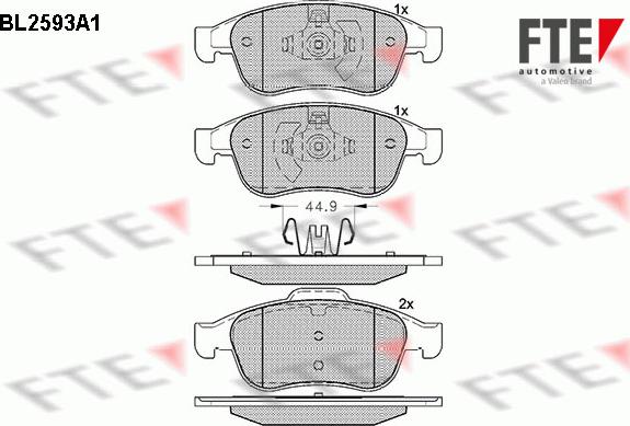 FTE BL2593A1 - Тормозные колодки, дисковые, комплект unicars.by