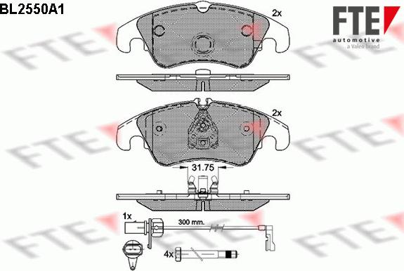 FTE BL2550A1 - Тормозные колодки, дисковые, комплект unicars.by