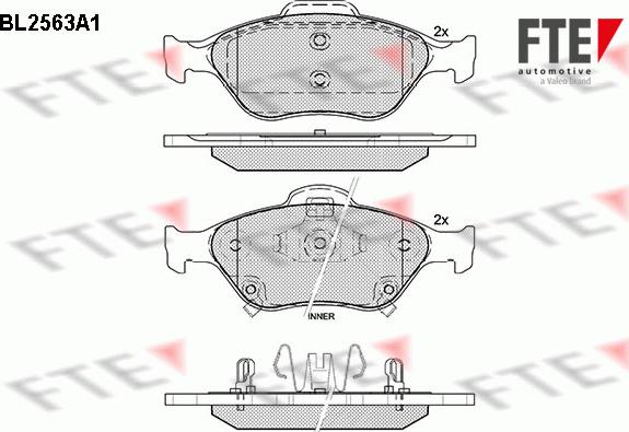 FTE BL2563A1 - Тормозные колодки, дисковые, комплект unicars.by