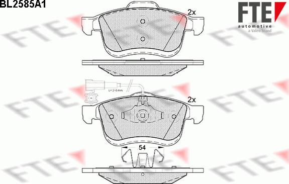 FTE 9010836 - Тормозные колодки, дисковые, комплект unicars.by