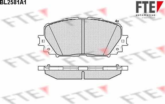 FTE BL2581A1 - Тормозные колодки, дисковые, комплект unicars.by