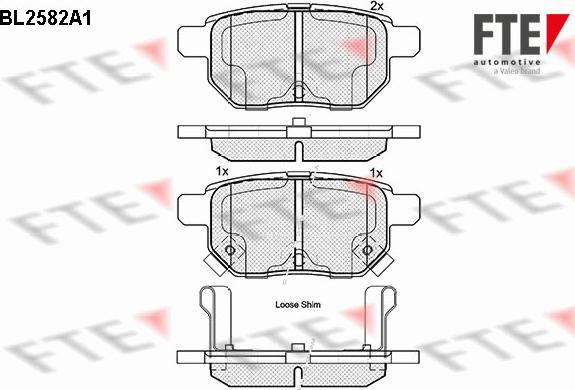 FTE BL2582A1 - Тормозные колодки, дисковые, комплект unicars.by