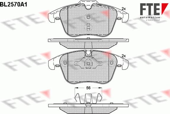 FTE BL2570A1 - Тормозные колодки, дисковые, комплект unicars.by