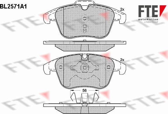 FTE BL2571A1 - Тормозные колодки, дисковые, комплект unicars.by