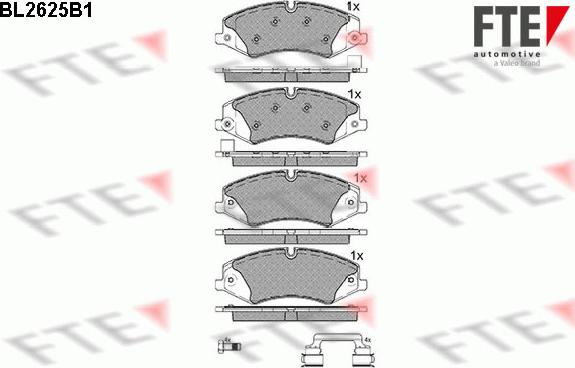 FTE BL2625B1 - Тормозные колодки, дисковые, комплект unicars.by