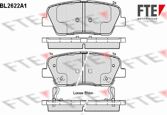 FTE BL2622A1 - Тормозные колодки, дисковые, комплект unicars.by