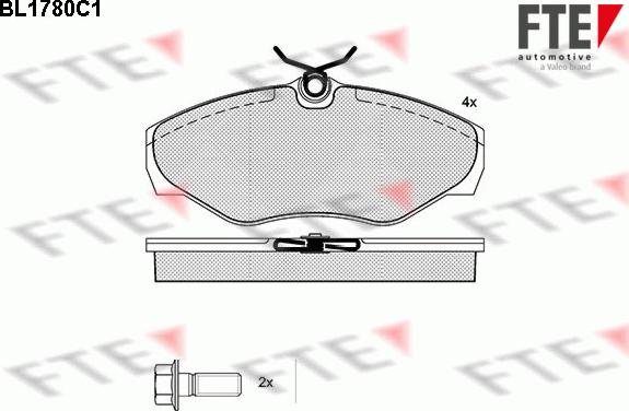 FTE BL1780C1 - Тормозные колодки, дисковые, комплект unicars.by