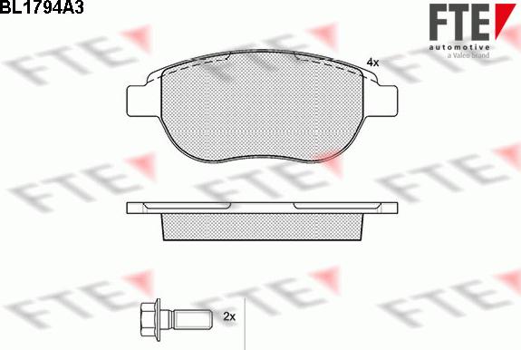 FTE BL1794A3 - Тормозные колодки, дисковые, комплект unicars.by