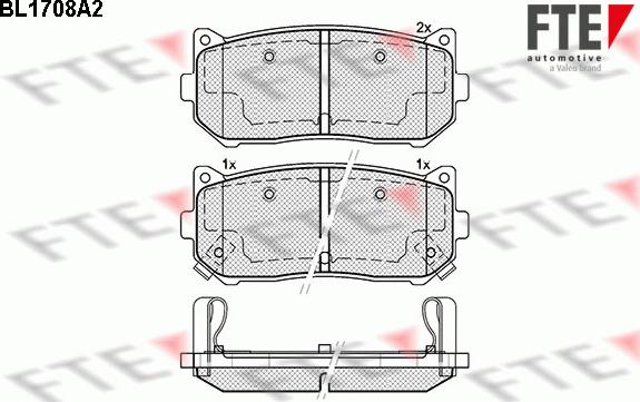 FTE BL1708A2 - Тормозные колодки, дисковые, комплект unicars.by