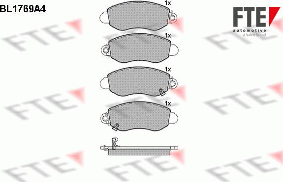 FTE BL1769A4 - Тормозные колодки, дисковые, комплект unicars.by