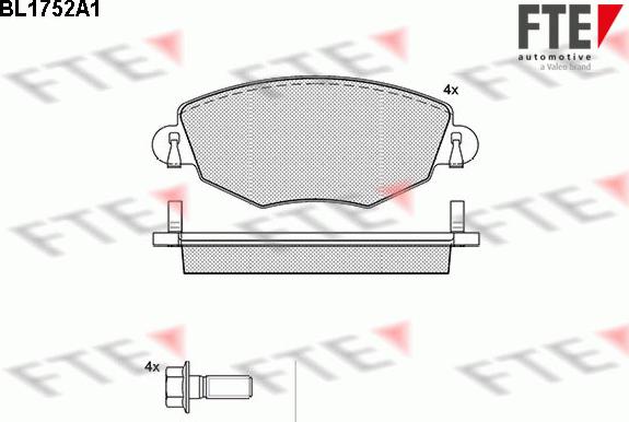 FTE BL1752A1 - Тормозные колодки, дисковые, комплект unicars.by