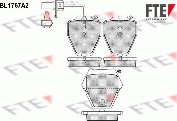 FTE BL1767A2 - Тормозные колодки, дисковые, комплект unicars.by