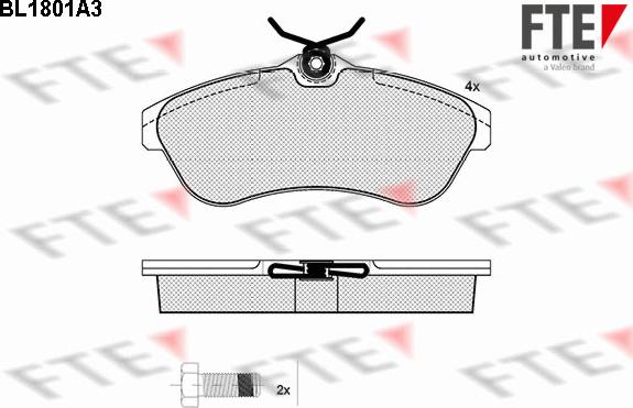 FTE BL1801A3 - Тормозные колодки, дисковые, комплект unicars.by