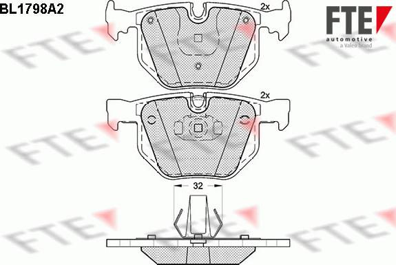 FTE BL1798A2 - Тормозные колодки, дисковые, комплект unicars.by