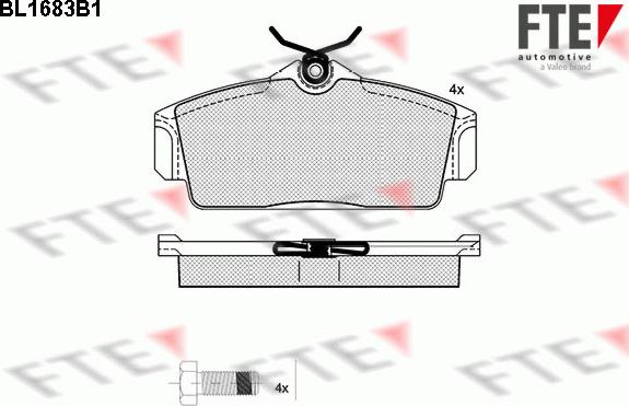 FTE BL1683B1 - Тормозные колодки, дисковые, комплект unicars.by