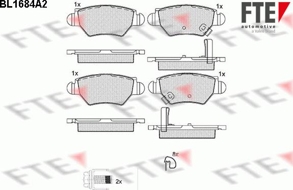 FTE BL1684A2 - Тормозные колодки, дисковые, комплект unicars.by