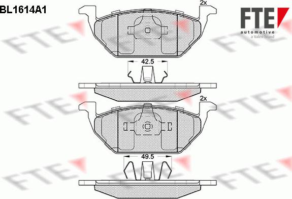 FTE BL1614A1 - Тормозные колодки, дисковые, комплект unicars.by