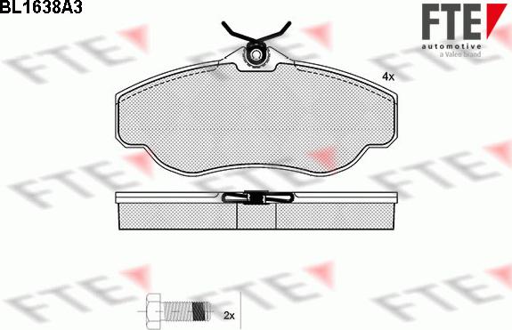 FTE BL1638A3 - Тормозные колодки, дисковые, комплект unicars.by