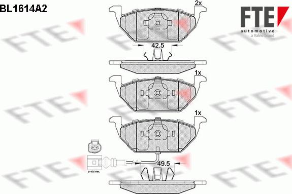 FTE 9010250 - Тормозные колодки, дисковые, комплект unicars.by