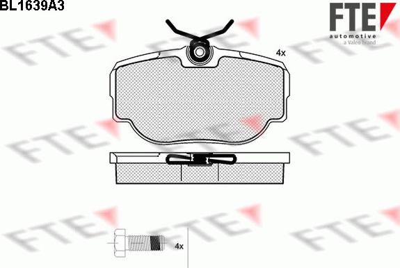 FTE BL1639A3 - Тормозные колодки, дисковые, комплект unicars.by