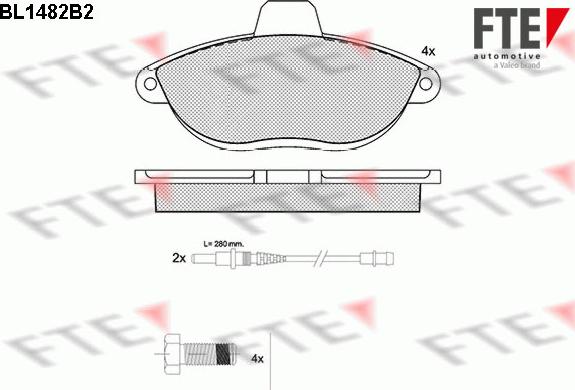 FTE BL1482B2 - Тормозные колодки, дисковые, комплект unicars.by