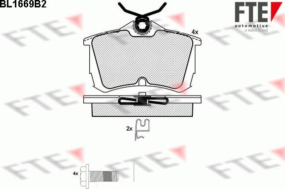 FTE BL1669B2 - Тормозные колодки, дисковые, комплект unicars.by