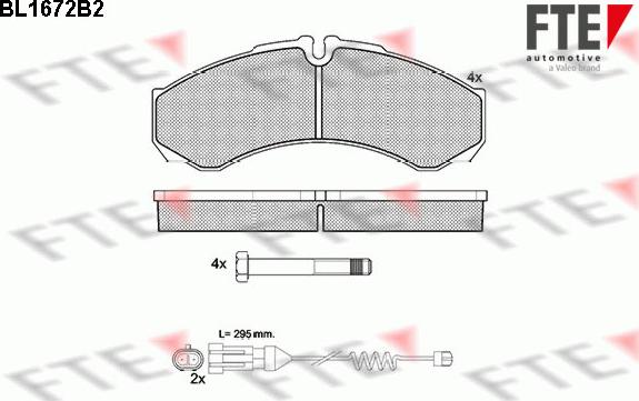 FTE BL1672B2 - Тормозные колодки, дисковые, комплект unicars.by