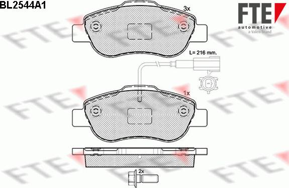 FTE BL2544A1 - Тормозные колодки, дисковые, комплект unicars.by