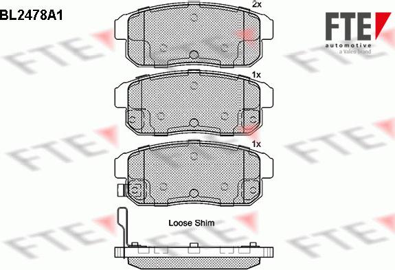 FTE BL2478A1 - Тормозные колодки, дисковые, комплект unicars.by