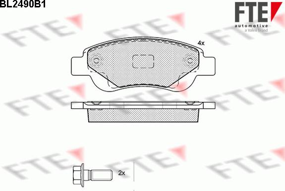 FTE BL2490B1 - Тормозные колодки, дисковые, комплект unicars.by