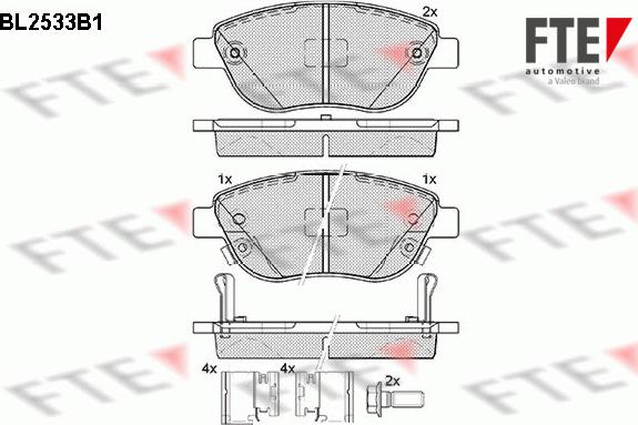 FTE BL2533B1 - Тормозные колодки, дисковые, комплект unicars.by