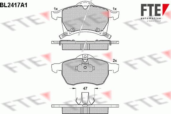 FTE BL2417A1 - Тормозные колодки, дисковые, комплект unicars.by