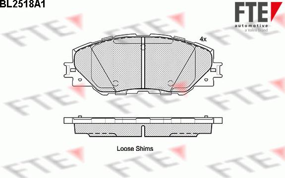 FTE BL2518A1 - Тормозные колодки, дисковые, комплект unicars.by