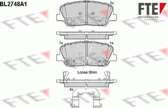 FTE BL2748A1 - Тормозные колодки, дисковые, комплект unicars.by