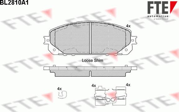 FTE 9011000 - Тормозные колодки, дисковые, комплект unicars.by