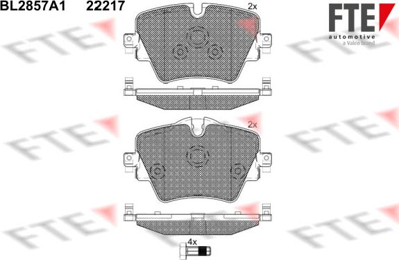 FTE BL2857A1 - Тормозные колодки, дисковые, комплект unicars.by