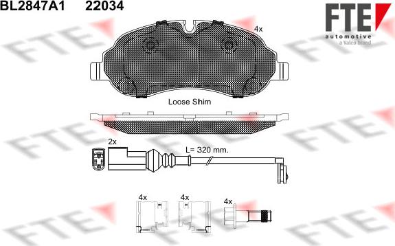 FTE BL2847A1 - Тормозные колодки, дисковые, комплект unicars.by