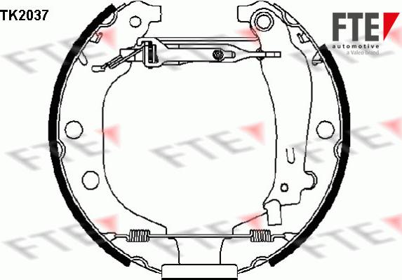 FTE TK2037 - Комплект тормозных колодок, барабанные unicars.by